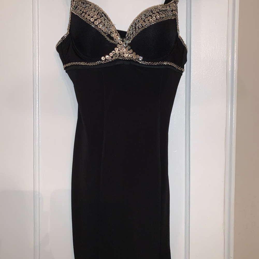 Black Mini dress with sequin top
